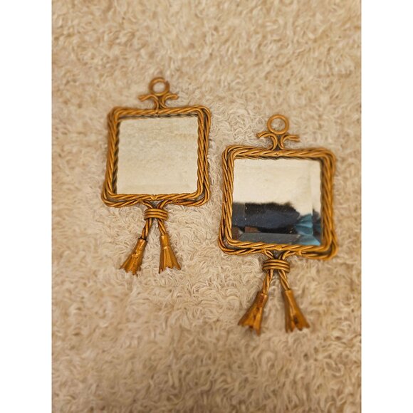 Homco Vintage Gold-Tone Metal Mirrors, Set 2 - Picture 7 of 7